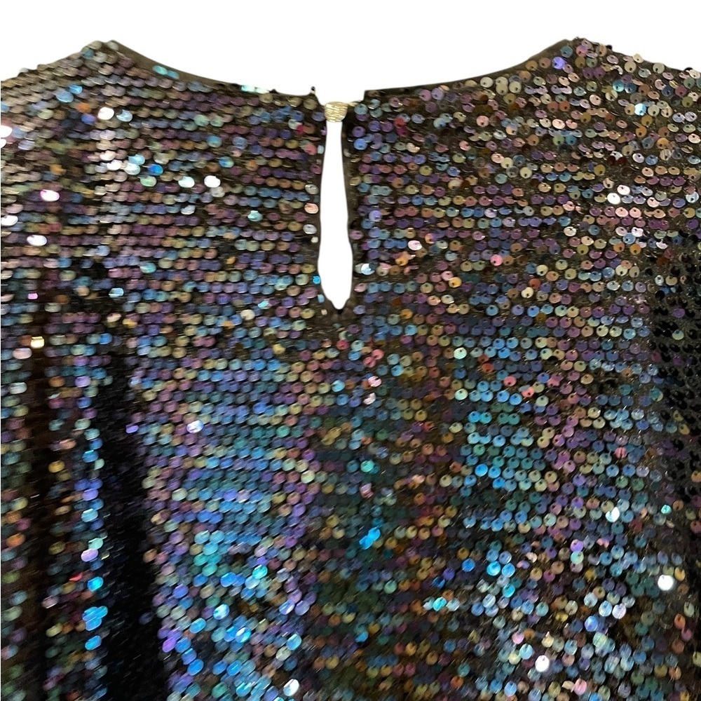 Cece Women’s Iridescent Sequin Mesh Dressy Blouse Top Shirt Dressy Party Size XL - Picture 6 of 7